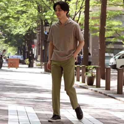 アイスコットン　スリムチノパンツ