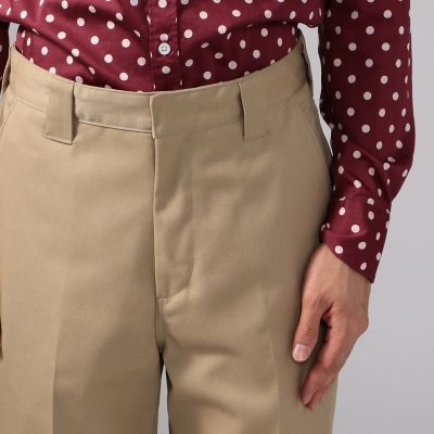 ポリエステルコットンチノ　クロップドテーパードパンツ