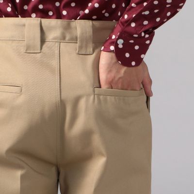 ポリエステルコットンチノ　クロップドテーパードパンツ