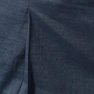 リネンレーヨンストレッチ　１プリーツスリムスラックス