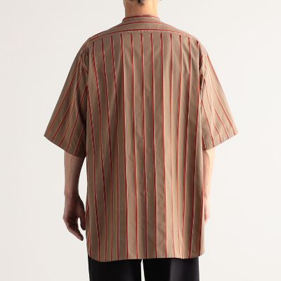 コットン　バンドカラーストライプ半袖シャツ　ＡＲＣＨＩＶＥ　ＦＩＴ