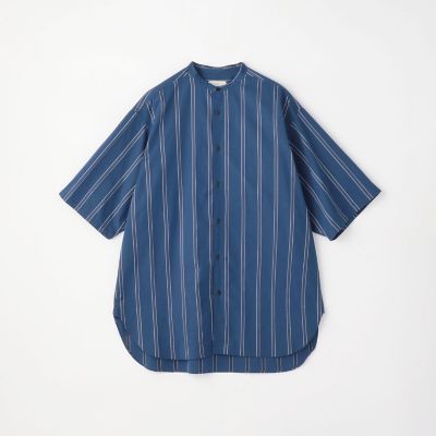 コットン　バンドカラーストライプ半袖シャツ　ＡＲＣＨＩＶＥ　ＦＩＴ