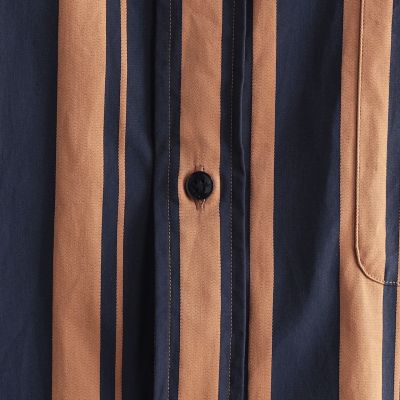 コットン　バンドカラーストライプ半袖シャツ　ＡＲＣＨＩＶＥ　ＦＩＴ