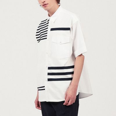 コットンポリエステルニットコンビ　レギュラーカラーシャツ