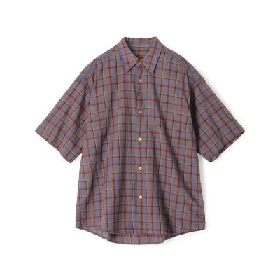 ＜TOMORROWLAND (Men)＞インドコットン　カスリチェック　ハーフスリーブシャツ