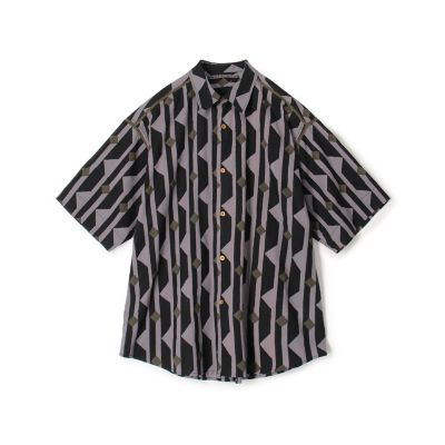 インド コットン ブロックプリント ハーフスリーブシャツ