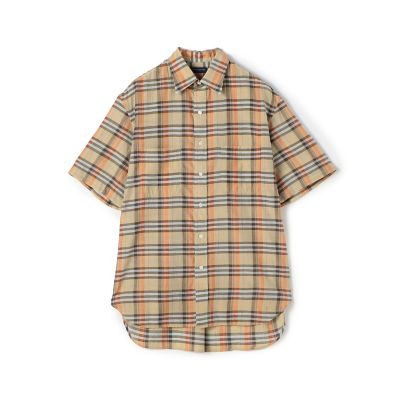 【SALE】TOMORROWLAND (Men)/トゥモローランド コットンシルク マドラスチェック ハーフスリーブシャツ 66ブラウンケイ トップス【三越伊勢丹/公式】