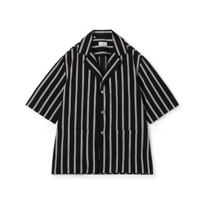 ＜TOMORROWLAND (Men)＞【別注】Ｓａｌｖａｔｏｒｅ　Ｐｉｃｃｏｌｏ　ＣＵＢＡ　コットンストライプ　オープンカラー　ハーフスリーブシャツ