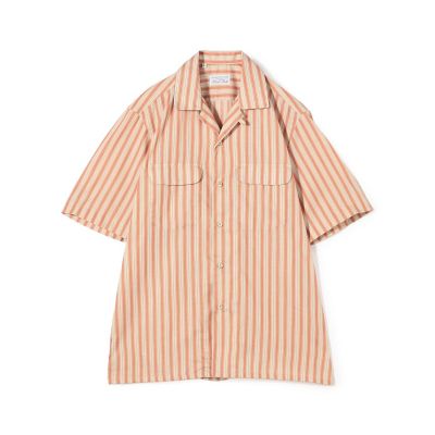 ＜TOMORROWLAND (Men)＞【別注】Ｓａｌｂａｔｏｒｅ　Ｐｉｃｃｏｌｏ　ＢＲＹＡＮ　コットンレーヨンストライプ　オープンカラー　ハーフスリーブシャツ