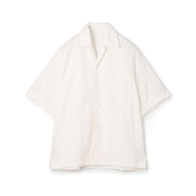 TOMORROWLAND Edition 100/2コットン ノーカラーシャツ 100／2スーピマコットン ワイドスプレッドカラークレリックシャツ