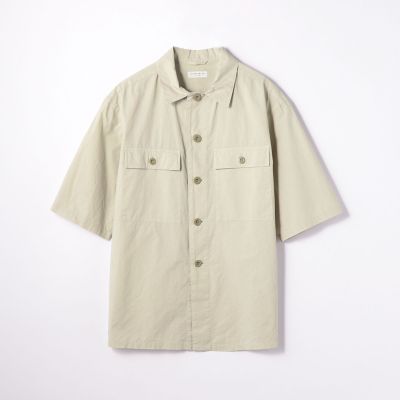 コットンリップストップ　ビッグシルエット　半袖シャツ