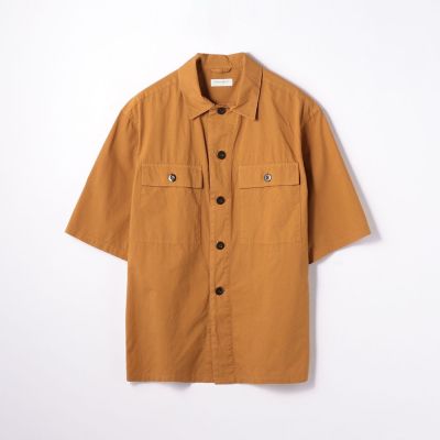 コットンリップストップ　ビッグシルエット　半袖シャツ