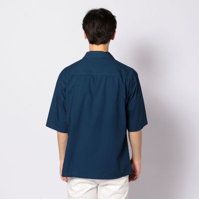 コットンリップストップ　ビッグシルエット　半袖シャツ