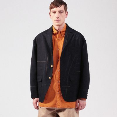 ウールホップサック 段返り3Bビッグブレザージャケット