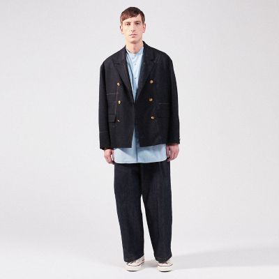 ウールホップサック 6Bダブルブレストビッグブレザージャケット