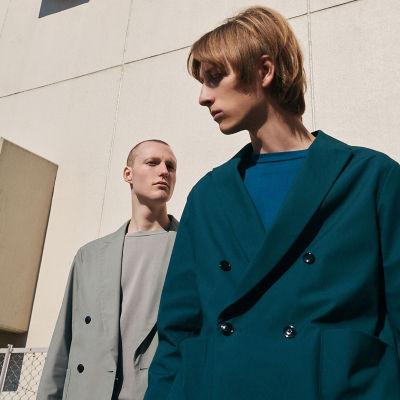 ハイクールワッシャー 4Bダブルブレストテーラードジャケット