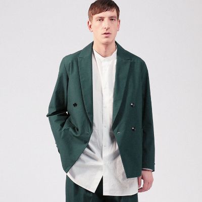 ハイクールワッシャー　４Ｂダブルブレストテーラードジャケット