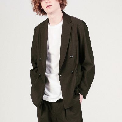 TOMORROWLAND コットンナイロンジャージー 4Bジャケット コットンナイロンジャージー ダブルブレステッド4Bジャケット