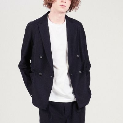 コットンナイロンジャージー ダブルブレステッド4Bジャケット