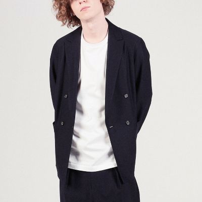 コットンナイロンジャージー ダブルブレステッド4Bジャケット