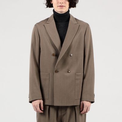 ウールレーヨンツイル　ダブルブレステッド４Ｂジャケット