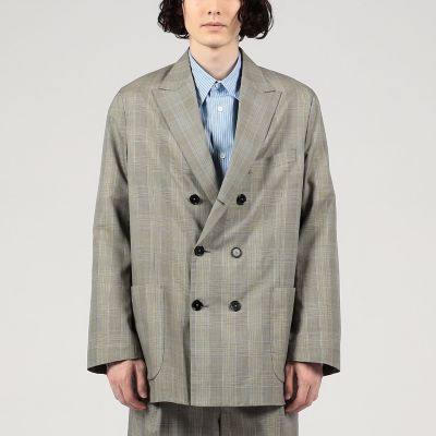 シルク　グレンチェック　ダブルブレステッド６Ｂジャケット