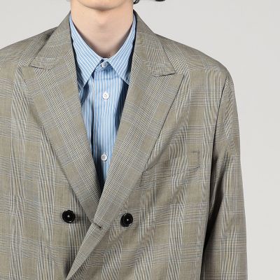 シルク　グレンチェック　ダブルブレステッド６Ｂジャケット