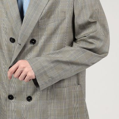 シルク　グレンチェック　ダブルブレステッド６Ｂジャケット