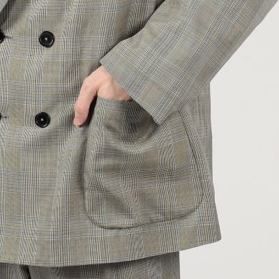 シルク　グレンチェック　ダブルブレステッド６Ｂジャケット