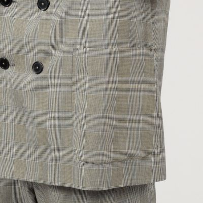 シルク　グレンチェック　ダブルブレステッド６Ｂジャケット