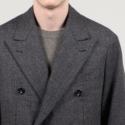 美品⁑トゥモローランド　ダブルブレステッド　ジャケット　バーズアイ　ストライプ バーズアイ ダブルブレステッド6Bジャケット | TOMORROWLAND