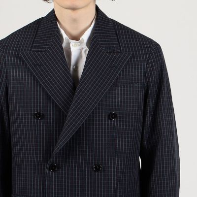 ゆーたん　ルシェルブルー　ダブルブレステッドシャツジャケット セール】 カレッジフランネル ダブルブレステッド 6Bジャケット