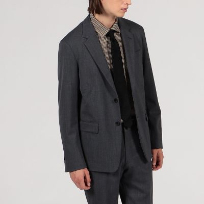 ウールポリエステルギャバジン　シングルブレステッド２Ｂジャケット