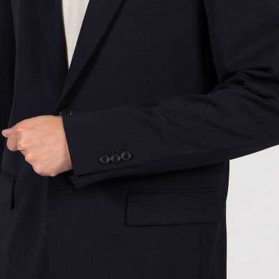 ウールポリエステルギャバジン　シングルブレステッド２Ｂジャケット
