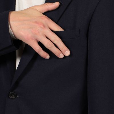 ウールポリエステルギャバジン　シングルブレステッド２Ｂジャケット
