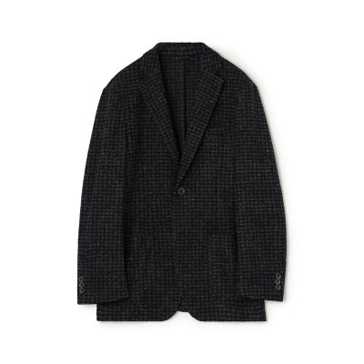 アクリルウールポリエステル　ジャガードニット　シングルブレステッド２Ｂジャケット