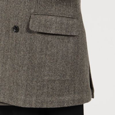ウール ヘリンボーン ダブルブレステッド6Bジャケット