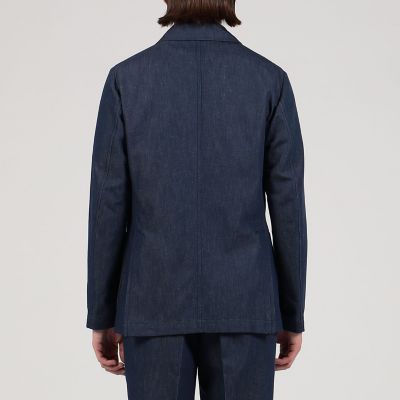コットンリネンデニム ダブルブレステッド6Bジャケット