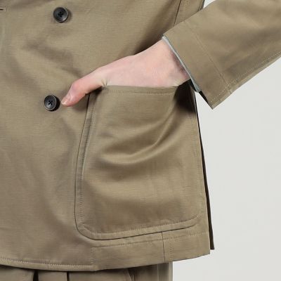 コットンリネンソラーロ ダブルブレステッド6Bジャケット 