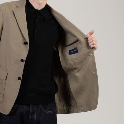 リネンコットン シングルブレステッド 3Bジャケット SONDRIO 