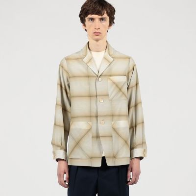 【美品】TOMORROWLAND コットン シルク混 ジャケット SIZE46 別注】PENDLETON コットンシルク トップスター