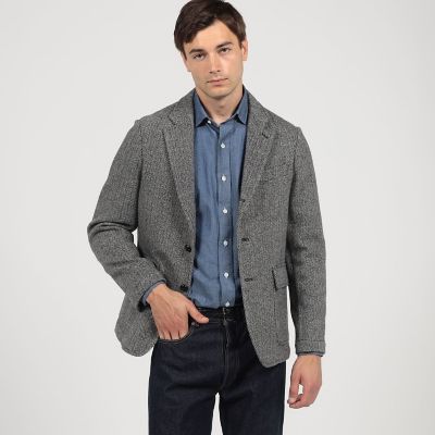 ブリティッシュウールツイード シングルブレステッド3Bジャケット