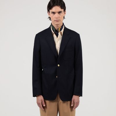 カレッジフランネルウール シングルブレステッド メタルボタン 3B