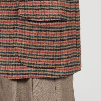 シルクガンクラブチェック シングルブレステッド2Bジャケット