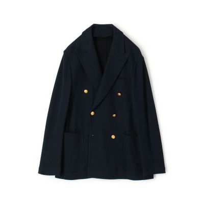 コットンレーヨンダブルニット ダブルブレステッド6Bブレザー