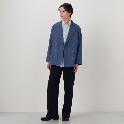 コットンシルクグログラン ダブルブレステッド8Bジャケット