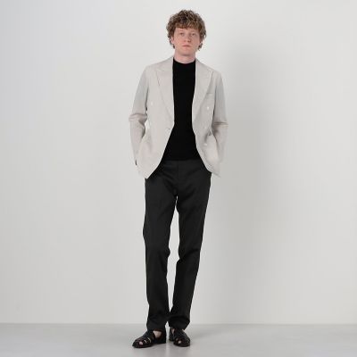 コットンシルクシアサッカー ダブルブレステッド6Bジャケット 
