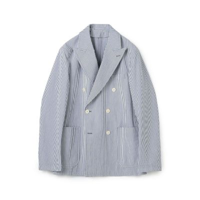 リネン グレンチェック シングルブレステッド 3Bジャケット