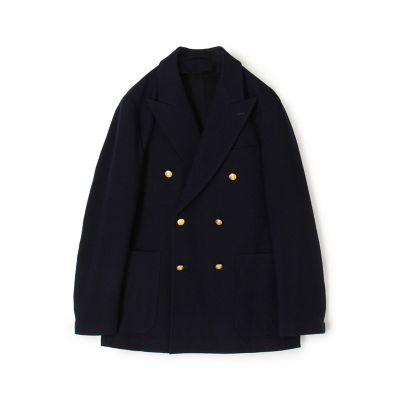コットンレーヨンダブルニット ダブルブレステッド6Bブレザー