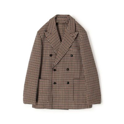 ウールコットンツイード ガンクラブチェック ダブルブレステッド 6B